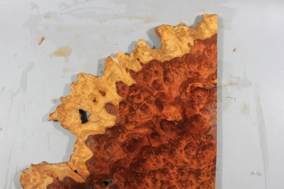 Madera con incrustación 5A 8 mm Birmania corteza palo de rosa madera dura burl caja hacer chapa de marquetería Foto 2 de 4