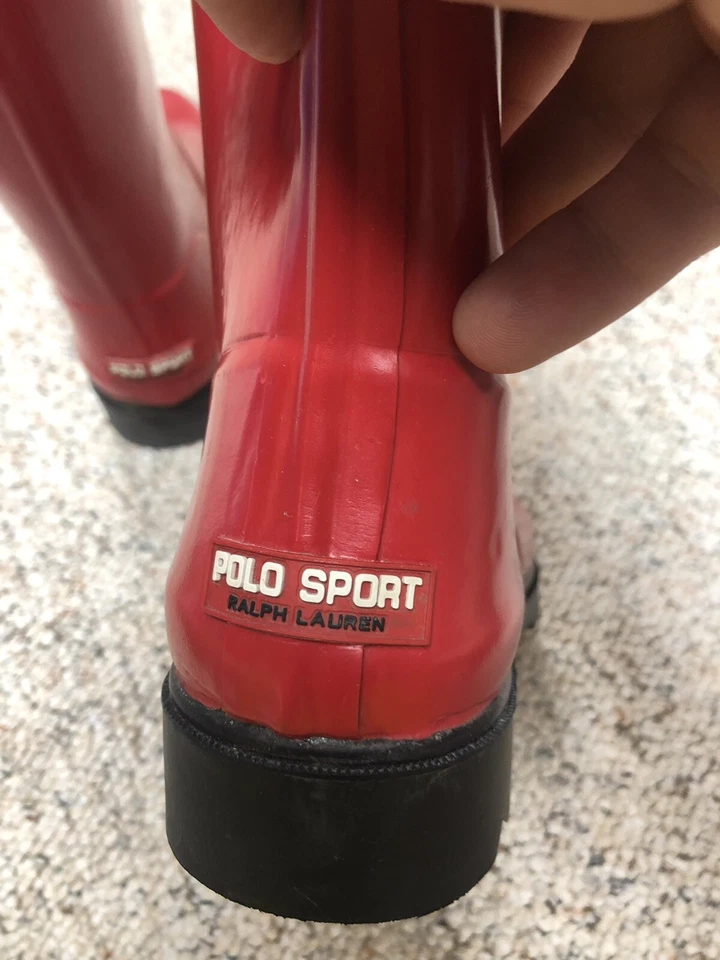 Botas de chuva femininas polo esporte Ralph Lauren vermelhas tamanho 6 - Imagem 4 de 4