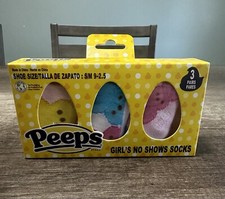 Peeps Girls Easter No Show Socks 3 pairs Size S/M 9-2.5