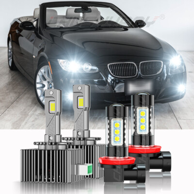 For BMW 328i 2007-2014 2015 Front LED Headlight High Low Beam Fog Light Bulbs*4