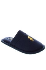Polo Ralph Lauren Men's Boys Navy Blue Gold Slippers Summit Scuff II Size 3 36