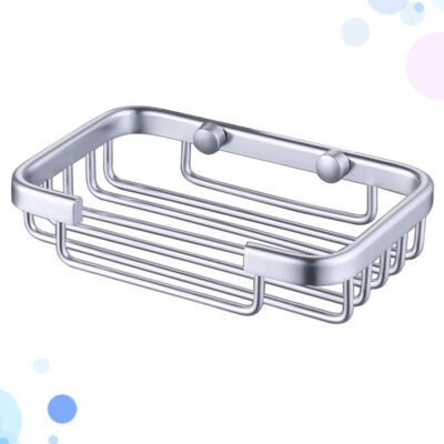 Metal Soap Holder Case for Bathroom Silver Basket Aluminium Tray Accessories
