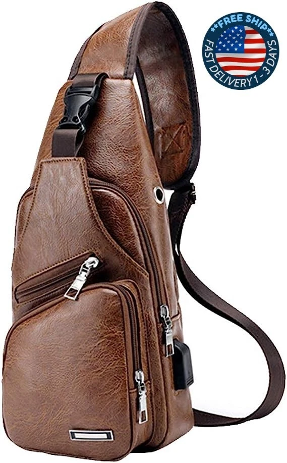 Bolso bandolera peque o cuero hombre Bolsos pecho Mochila hombro