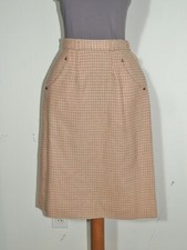 1950's - 1960's Pink / Ivory Wool Skirt Sm w- 25