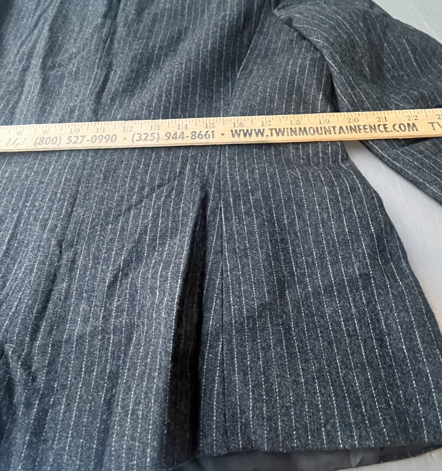 De colección Larry Levine Adulto Pin Rayas Power Falda Traje Mujer Lana Gris Grande 12 Foto 4 de 4
