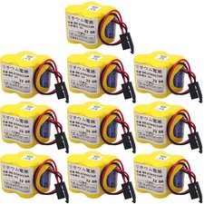 10x BR-2/3AGCT4A 6V PLC Battery For FANUC A98L-0031-0025 CNC Mahine w Black Plug