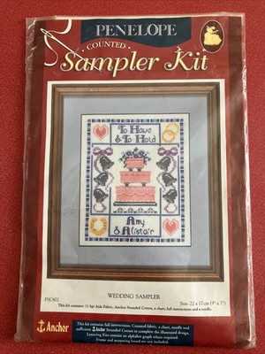 Anchor Penelope gezählter Kreuzstich Sampler Kit Hochzeit Sampler 22 x 17 cm