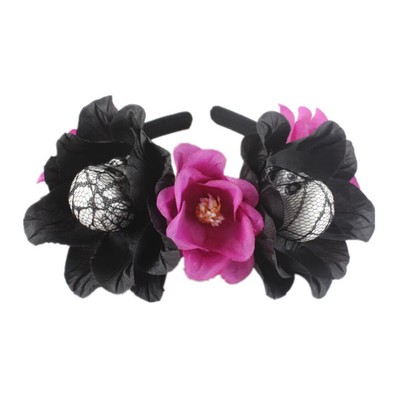 Skeleton Headband Day of the Dead Halloween Costume Skull Rose Hair Band Cosplay