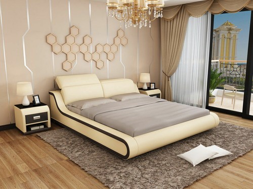 Wasserbett Hotel Doppel Bett Betten Komplett Lederbett Polsterbett Wasser LB8835 - Bild 5 von 12
