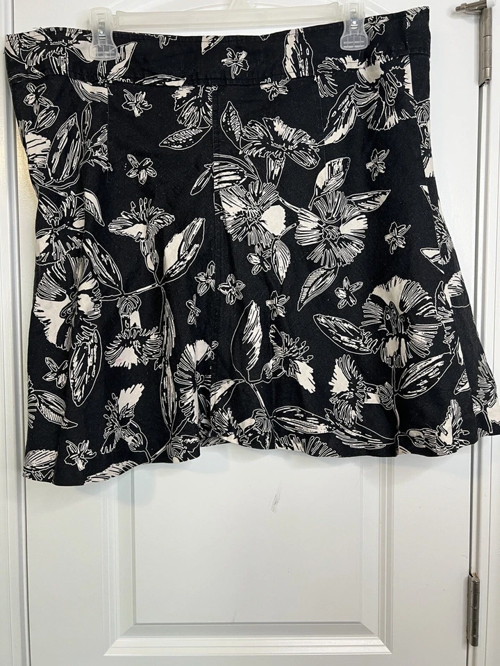 Falda Merona 100 % lino línea A para mujer talla 18 hasta la rodilla uso profesional cremallera lateral Foto 3 de 4