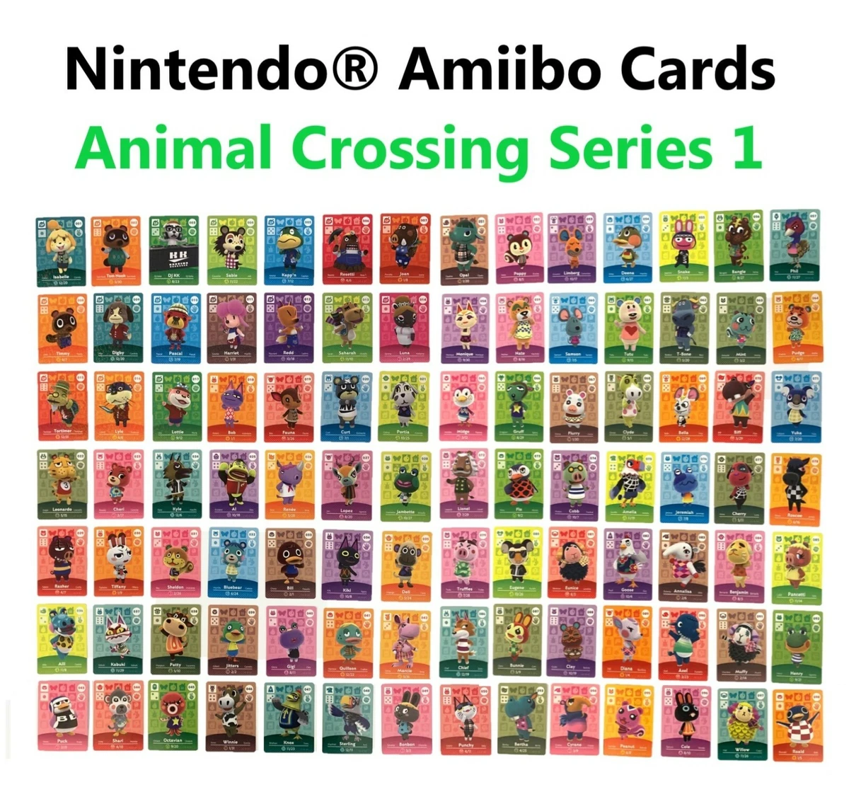  Animal Crossing Amiibo Cards - Series 1 : Video Games