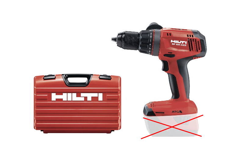 Hilti SF 6H-A22 22V Keyless 13mm 1600Rpm 28800Bpm 80Nm LED w/Hard
