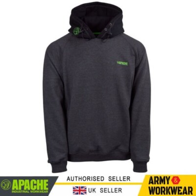 Apache KINGSTON Schwer Kapuzenpulli Herren Arbeit Sweatshirt Grau/Schwarz