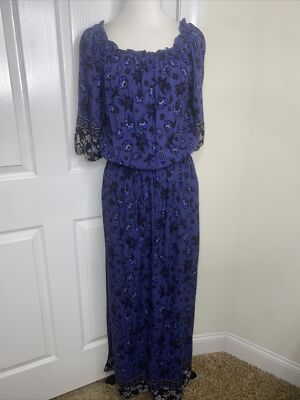 Women's Beach Lunch Lounge Paisley Viscose Maxi Dress Size M *EUC | eBay