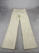 Zara Pants Womens 4 Beige Faux Leather Straight Leg 