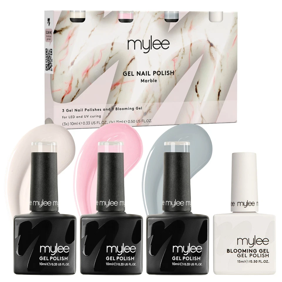Mylee Blooming Gel Set 3x Gel Polish Shades 1x Blooming Gel Watercolour Nail Art