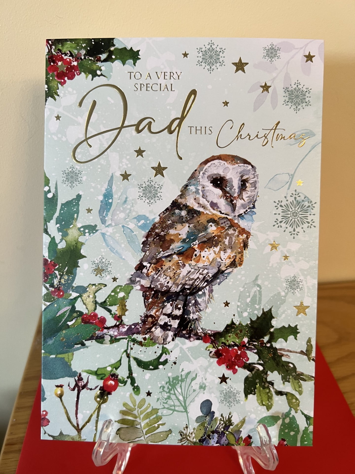 Christmas Card Dad - Foil Finish Cherry Orchard 5.6"" x 8.2""