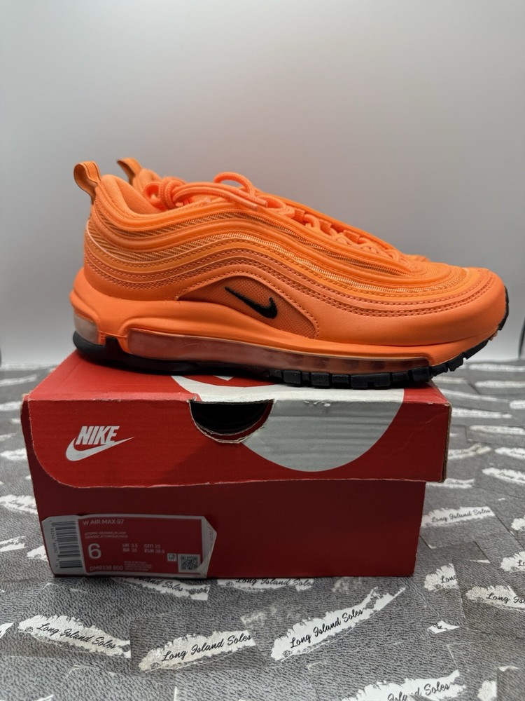 Nike Air Max 97 Atomic Orange Black Women's Sneakers DM8338-800 Size 6