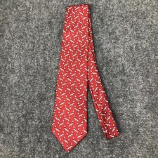 Brooks Brothers Men's Neck Tie Red w/Seagulls  Sailboats Pure Silk Made in USA