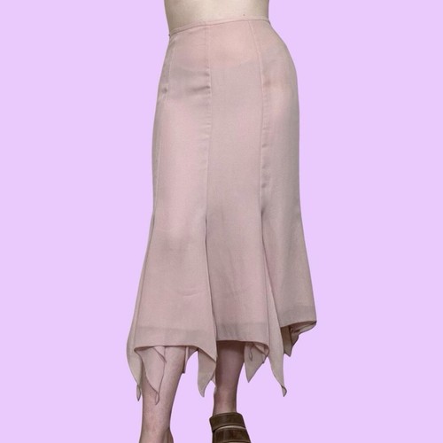 Y2K vintage baby pink fairy vibes midi skirt. Berkertex. Size 12.