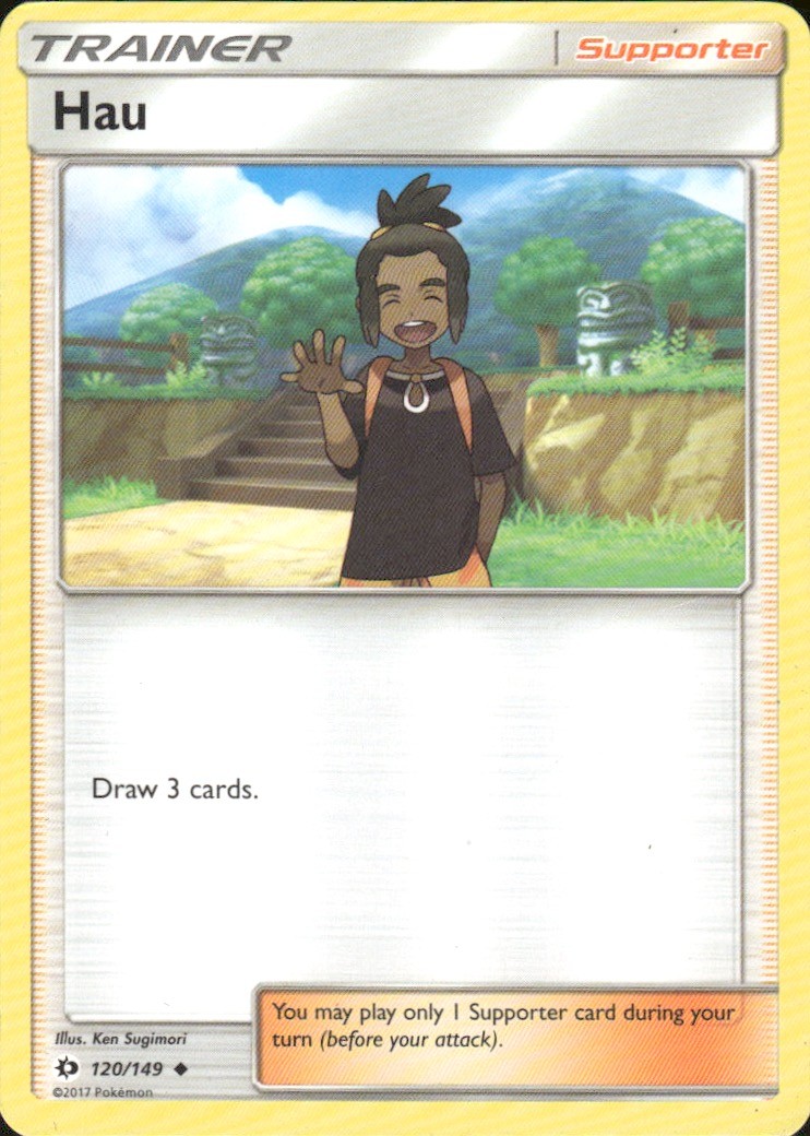 Hau 120/149 Uncommon SM Base Set Pokemon Moderately Played