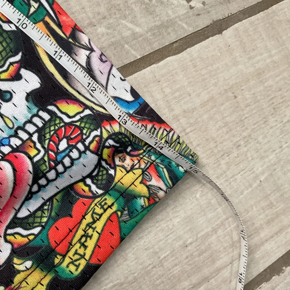 Pantalones Cortos Ed Hardy Para Hombres Malla Collage Gimnasio Tatuaje Rock Punk Calavera Diseñador Medianos Foto 3 de 4