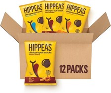 Hippeas Variety Pack Chickpea Puff Vegan Crisps | 12 x 22g Sharing Bags | Plant