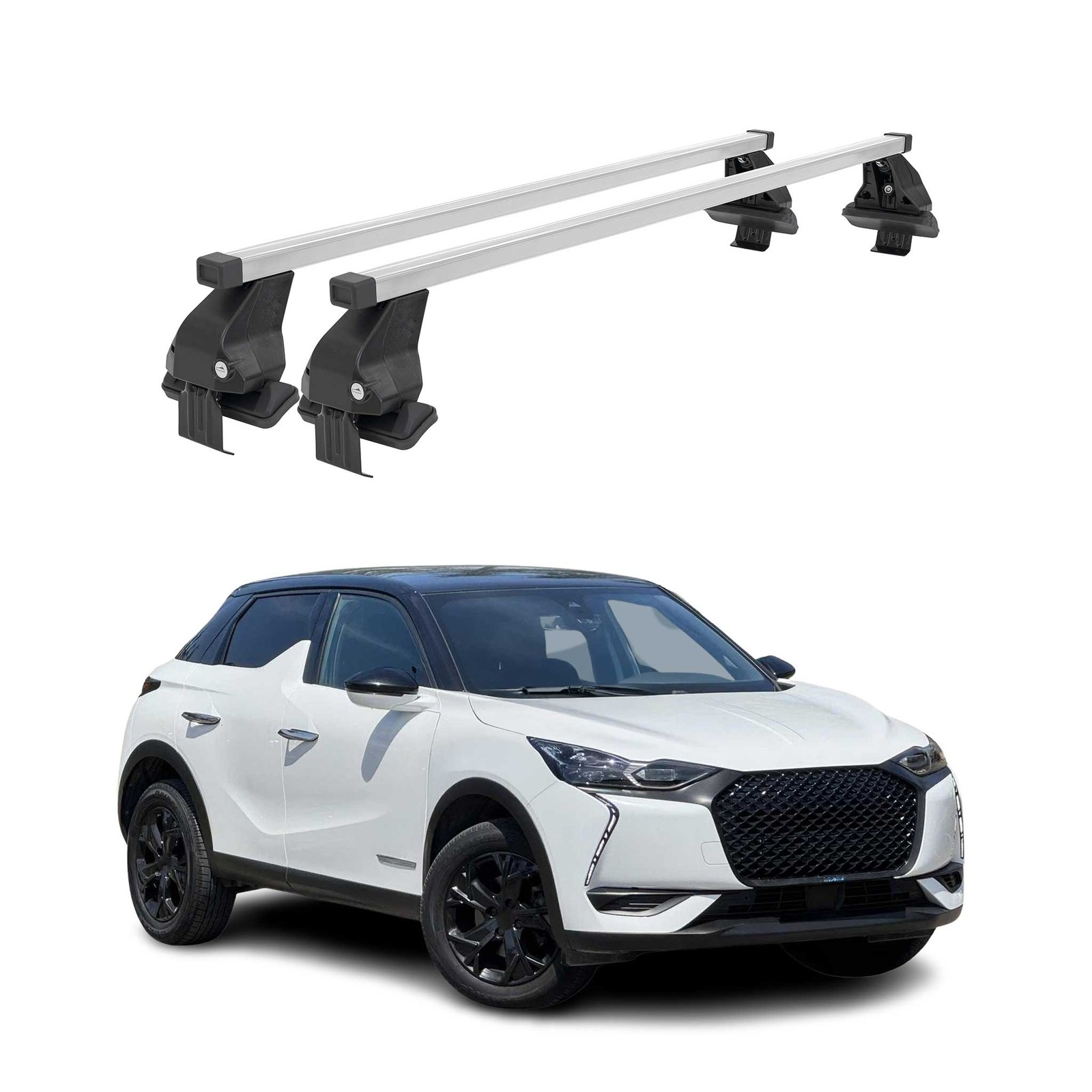 Menabo Dachträger Grundtäger für DS3 Crossback 2018-2026 50kg Stahl Silber 2 tlg