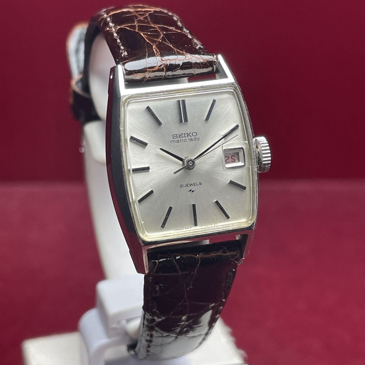 unused SEIKO Matic Lady Automatic  Buckle 1968 Vintage Antique Watch Working Le image 6