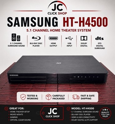 Samsung HT-H4500 5.1 Blu-Ray 3D Home Theater System No Remote Tested & Works