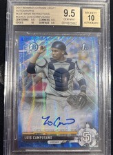 2017 Bowman Draft - Chrome Draft Pick Autographs Luis Campusano #CDA-LC Blue...