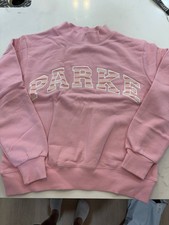 Parke Varsity Mockneck Sweetpea Pink Stripe Sweatshirt Heritage Size S/M NEW