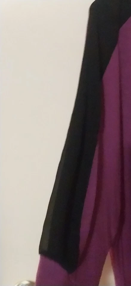 Ava and Viv Women 2X Purple With Black Sheer Design Sleeve Whimsigoth Grunge - Image 4 of 4