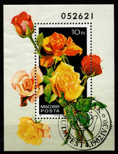 HUNGARY-1982.Souv.Sheet - Roses / Flower (1) USED!!! Mi:Bl.156.