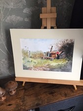 ORIGINAL Watercolour And Ink Old Allis Chalmers Tractor