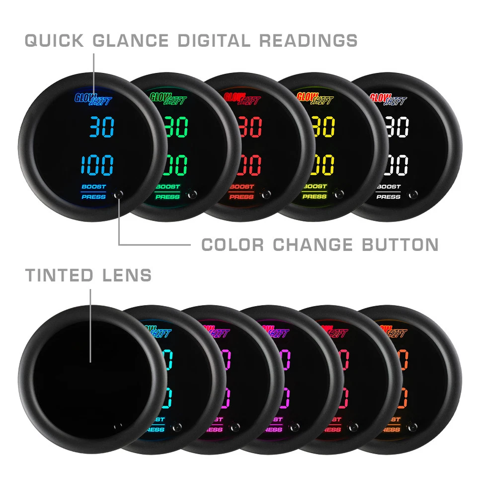 10 Color Digital Dual Boost/Vacuum & Pressure Gauge - Image 4 of 4