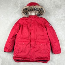 Lands End Coat Youth XL, 14H-16H Red Hooded Parka Down Insulated Water Resistant
