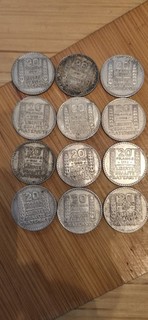 lot 24 pièces de monnaie de 20 francs en argent Turin coins Silver