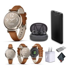 Garmin Lily 2 Classic, Small and Stylish Smartwatch Cream Gold with Tan