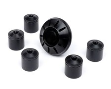 Abdeckkappen Set Radmutter Felge D=35mm CNC schwarz glanz für Vespa ET2, ET4, GT
