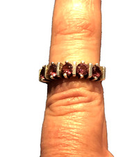 925 Sterling Silver Ring Round Rhodolite Garnet Natural Gemstone SIZE 7.5 3 GR