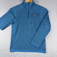 Patagonia Better Sweater Kids 10 Blue Fleece 1/4 Zip Pullover Mock Neck Warm