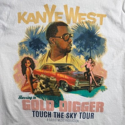Kanye West Gold Digger Tour T-Shirt Vintage Hanes Heavyweight Sz M Hip Hop Rap