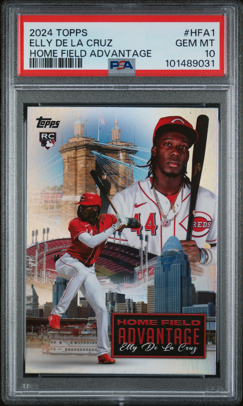 2024 Topps Series 1 Home Field Advantage Elly de La Cruz, PSA 10. #HFA-1 (RC)