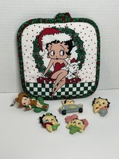 Betty Boop Lot 4 3D Refrigerator Magnet Cactus Keychain 1994 Pot Holder Vintage