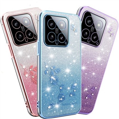 Hülle für Xiaomi 15 14T Redmi K80 A5 Note 14 Bling Glitzer Back Case Handy Cover