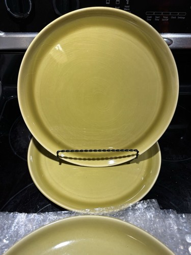 Assiettes MCM Russel Wright Steubenville neuf (9) grès vert chartreuse vintage 10" - Photo 8/9