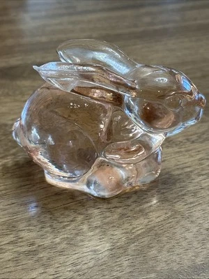 VTG Lefton Exclusives Crystal Glass Pink Bunny - Image 1 of 4