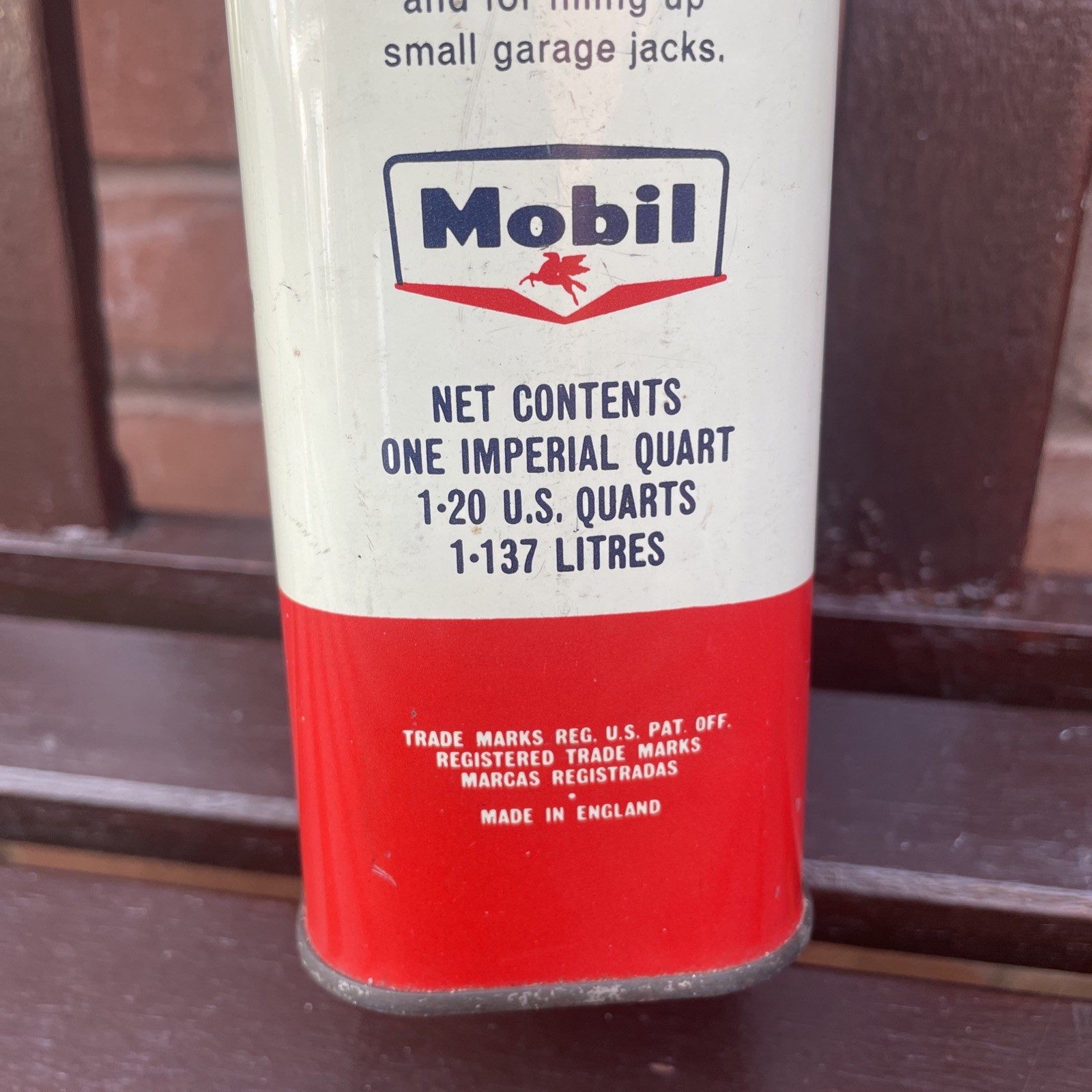 Vintage Mobil Oil Can Shock Absorber Oil Light Retro Collectable 