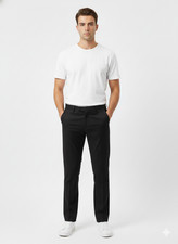 Haggar Cool 18 Pro Mens Black Classic Fit Flat Front Dress Pants Size 48x32 NWT